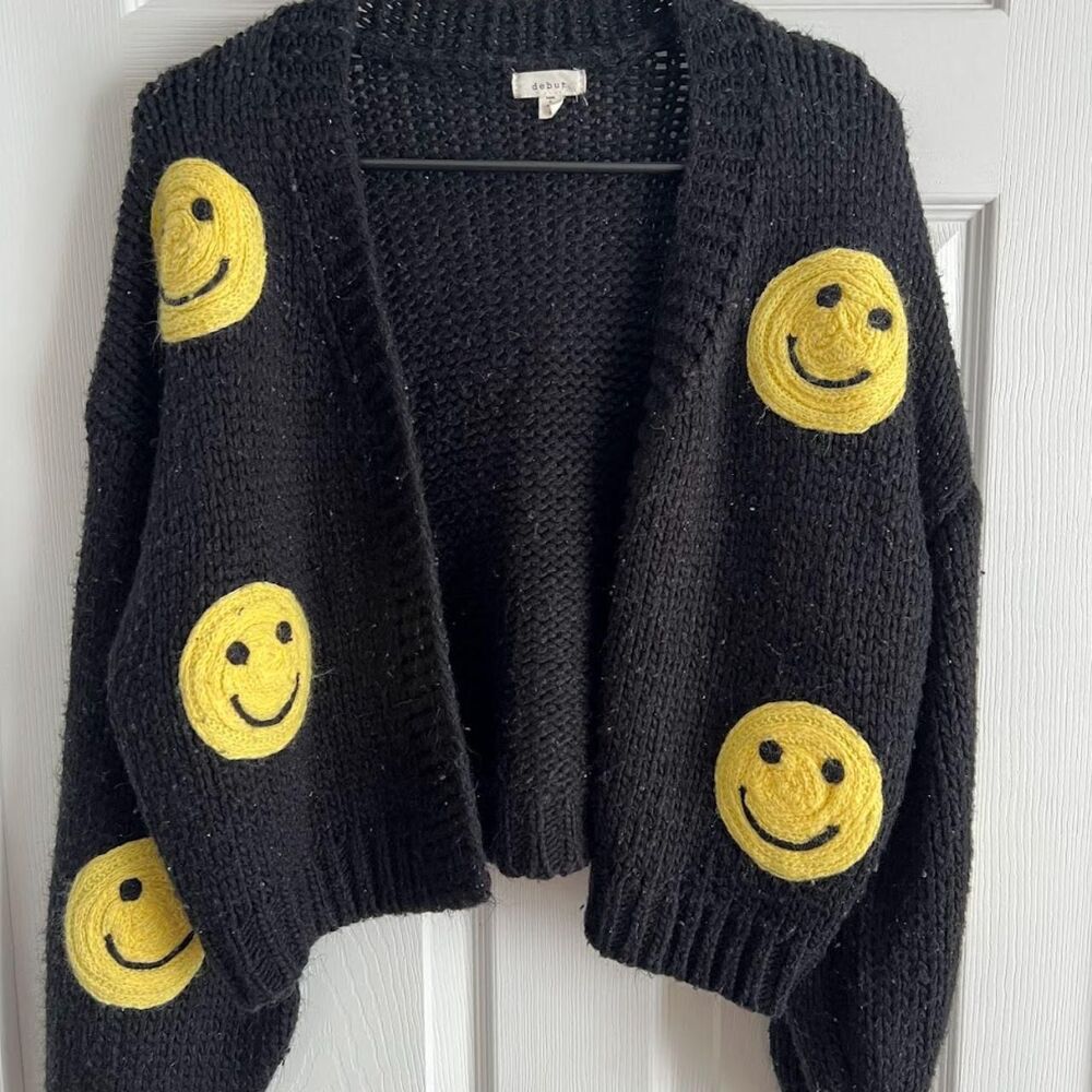 Debut Smiley Face Cardigan Size S